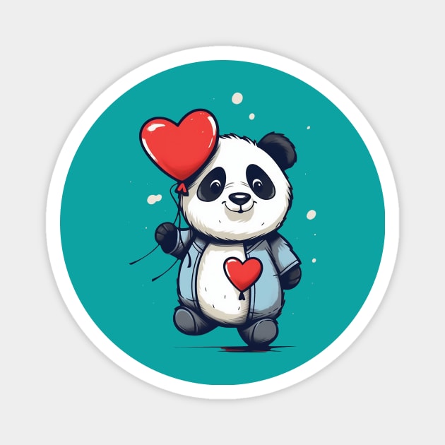 Panda Love Magnet by DavidLoblaw